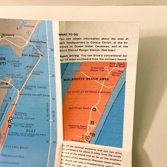 Vintage 1978  Padre Island National Seashore Texas Map Travel Guide Brochure - Picture 7 of 11